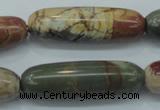 CPJ26 15.5 inches 13*40mm cylinder picasso jasper beads wholesale