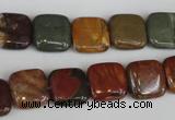 CPJ361 15.5 inches 12*12mm square picasso jasper gemstone beads