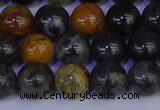 CPJ473 15.5 inches 10mm round black picasso jasper beads wholesale