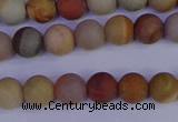 CPJ511 15.5 inches 6mm round matte polychrome jasper beads wholeasle