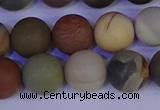 CPJ514 15.5 inches 12mm round matte polychrome jasper beads wholeasle