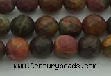 CPJ531 15.5 inches 6mm faceted round picasso jasper beads