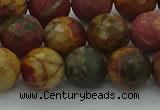 CPJ533 15.5 inches 10mm faceted round picasso jasper beads