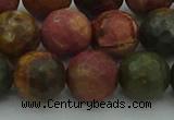 CPJ534 15.5 inches 12mm faceted round picasso jasper beads