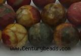 CPJ535 15.5 inches 14mm faceted round picasso jasper beads