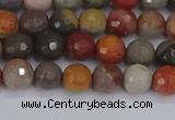 CPJ547 15.5 inches 6mm faceted round polychrome jasper beads