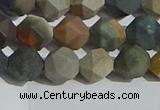 CPJ591 15.5 inches 8mm faceted nuggets matte polychrome jasper beads