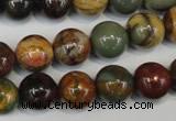 CPJ63 15.5 inches 12mm round picasso jasper gemstone beads