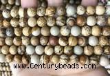 CPJ660 15.5 inches 8mm round picture jasper beads wholesale