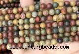 CPJ671 15.5 inches 6mm round picasso jasper beads wholesale