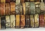 CPJ682 15.5 inches 3*8mm heishi picasso jasper beads wholesale