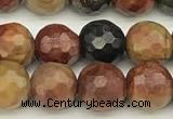 CPJ690 15 inches 6mm faceted round picasso jasper beads
