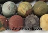 CPJ737 15 inches 8mm round matte picasso jasper beads