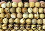 CPJ775 15 inches 12mm faceted round picture jasper beads wholesale
