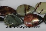 CPJ90 15.5 inches 18*25mm flat teardrop picasso jasper gemstone beads