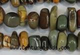 CPJ95 15.5 inches 6*14mm nuggets picasso jasper gemstone beads