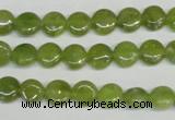 CPO28 15.5 inches 8mm flat round olivine gemstone beads wholesale