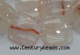 CPQ06 15.5 inches 20*20mm square natural pink quartz beads