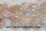 CPQ16 15.5 inches 12mm faceted coin natural pink quartz beads