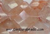 CPQ18 15.5 inches 30*30mm faceted diamond natural pink quartz beads
