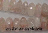 CPQ215 15.5 inches 8*16mm faceted rondelle natural pink quartz beads