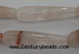 CPQ248 15.5 inches 10*40mm faceted teardrop natural pink quartz beads