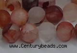 CPQ302 15.5 inches 8mm round matte pink quartz beads wholesale