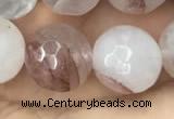 CPQ315 15.5 inches 14mm faceted round pink quartz beads wholesale