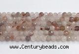 CPQ319 15.5 inches 8mm faceted round pink quartz beads