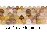 CPQ363 15.5 inches 10mm round pink & yellow quartz gemstone beads