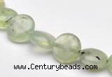 CPR07  A grade 10mm flat round natural prehnite gemstone beads