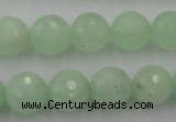 CPR115 15.5 inches 14mm faceted round natural prehnite beads wholesale