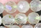 CPR376 15.5 inches 6mm faceted nuggets prehnite gemstone beads