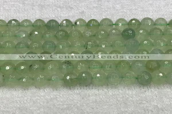 CPR417 15.5 inches 10mm faceted round natural prehnite beads