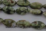 CPS136 15.5 inches 6*12mm marquise green peacock stone beads