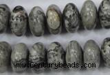 CPT160 15.5 inches 9*16mm rondelle grey picture jasper beads