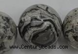 CPT193 15.5 inches 20mm round grey picture jasper beads wholesale