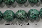 CPT218 15.5 inches 16mm faceted round green picture jasper beads