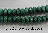 CPT222 15.5 inches 5*8mm faceted rondelle green picture jasper beads