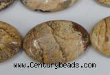 CPT254 15.5 inches 20*30mm oval picture jasper beads wholesale