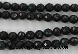 CPT401 15.5 inches 6mm faceted round green picture jasper beads