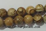 CPT454 15.5 inches 12mm round picture jasper beads wholesale