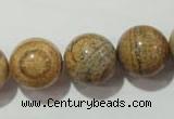 CPT458 15.5 inches 20mm round picture jasper beads wholesale