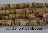 CPT461 15.5 inches 2*4mm heishi picture jasper beads wholesale