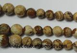 CPT510 15.5 inches 6mm – 14mm faceted round picture jasper beads