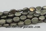 CPY11 16 inches 6*8mm oval pyrite gemstone beads wholesale