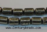 CPY122 15.5 inches 8*12mm tube pyrite gemstone beads wholesale