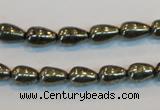 CPY131 15.5 inches 6*10mm teardrop pyrite gemstone beads wholesale