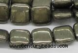 CPY21 16 inches 10*10mm square pyrite gemstone beads wholesale