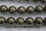 CPY24 16 inches 12mm round pyrite gemstone beads wholesale